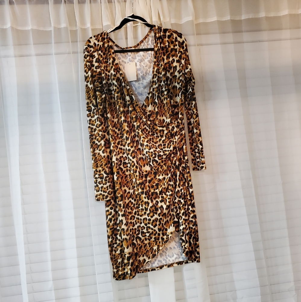 Leopard wrap dress